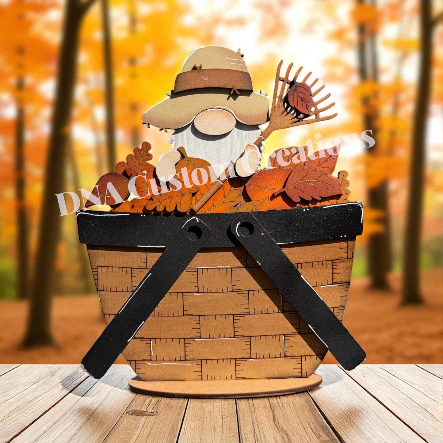 Fall leaves gnome basket add on
