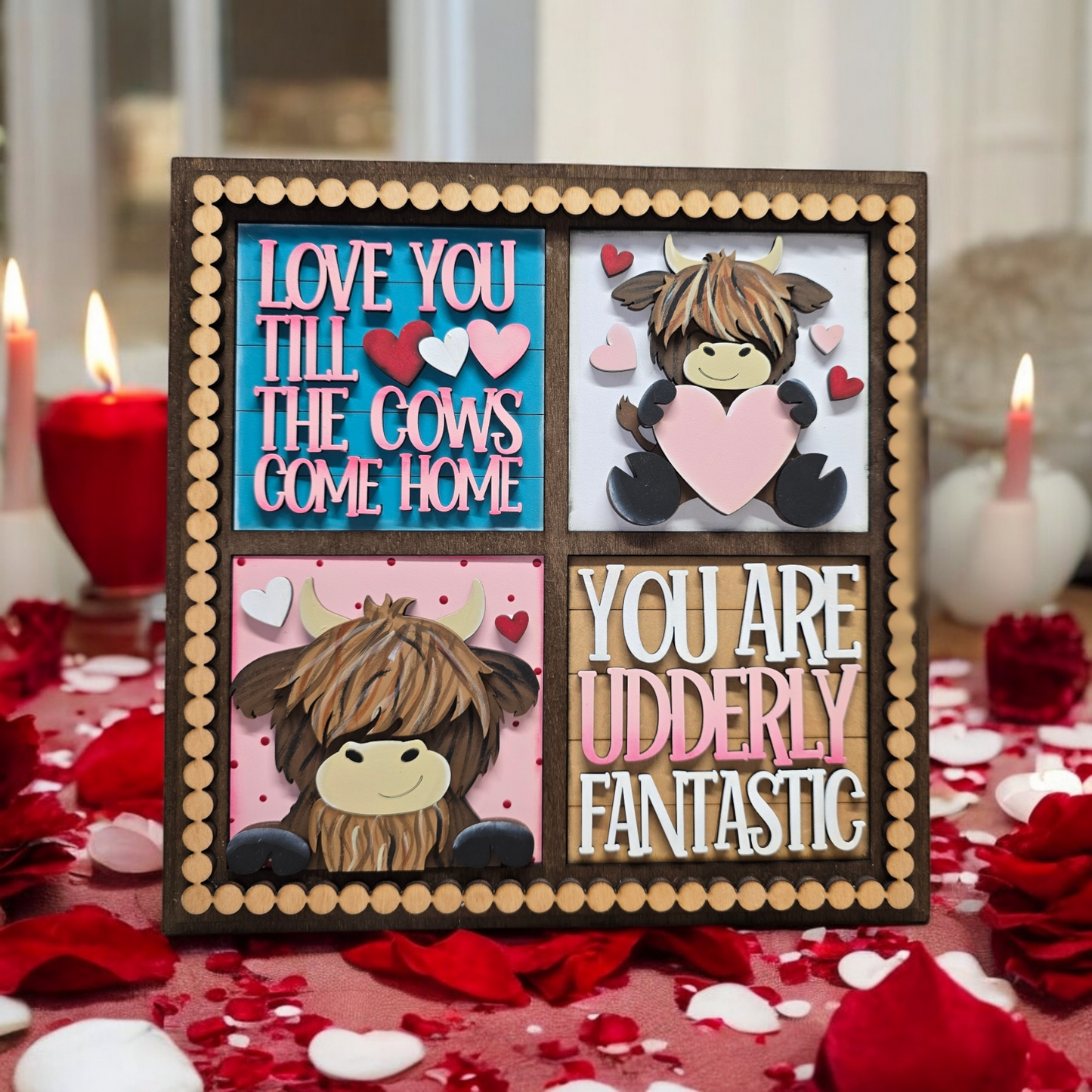 Valentines Day cow interchangeable tile