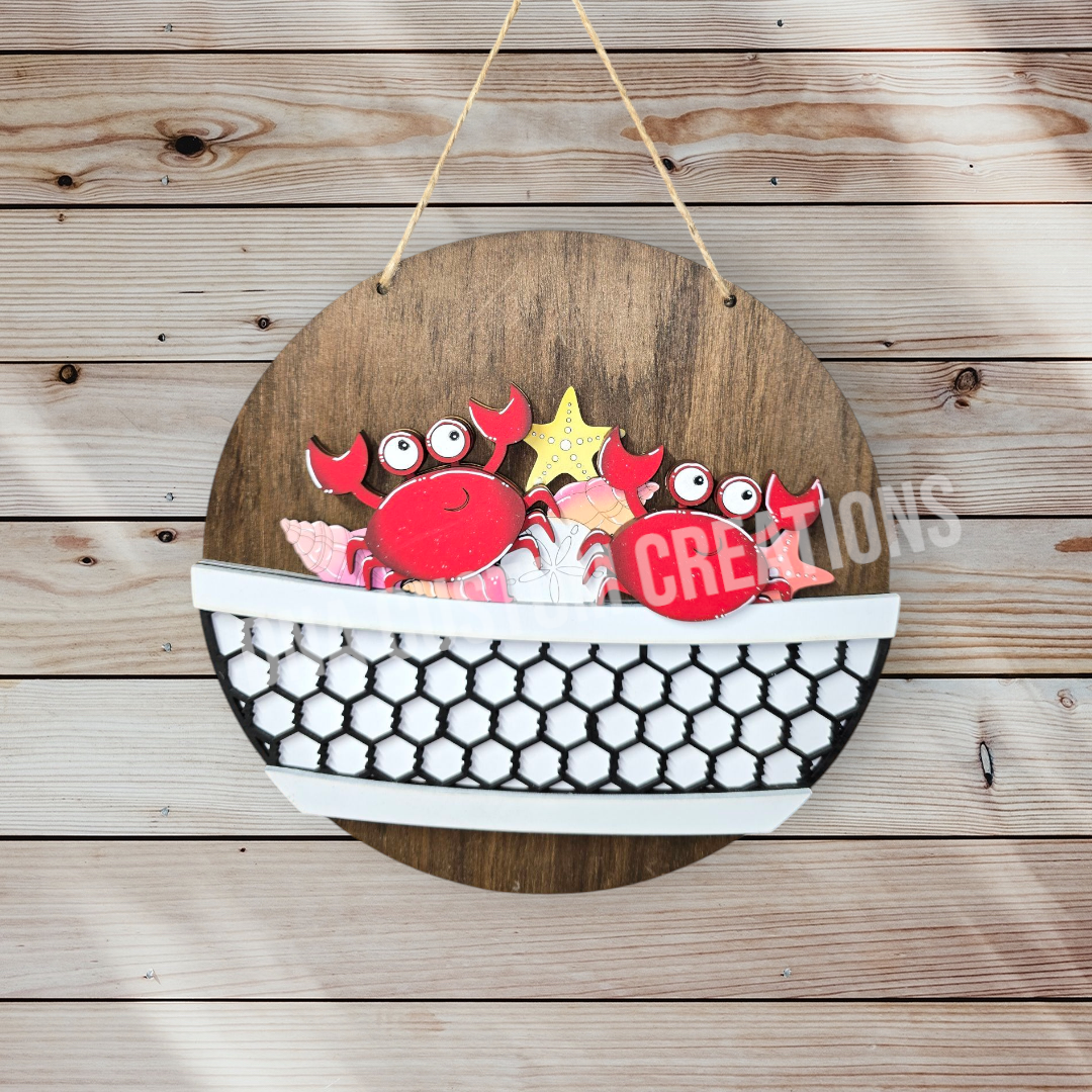 Crab insert for the interchangeable door hanger and basket
