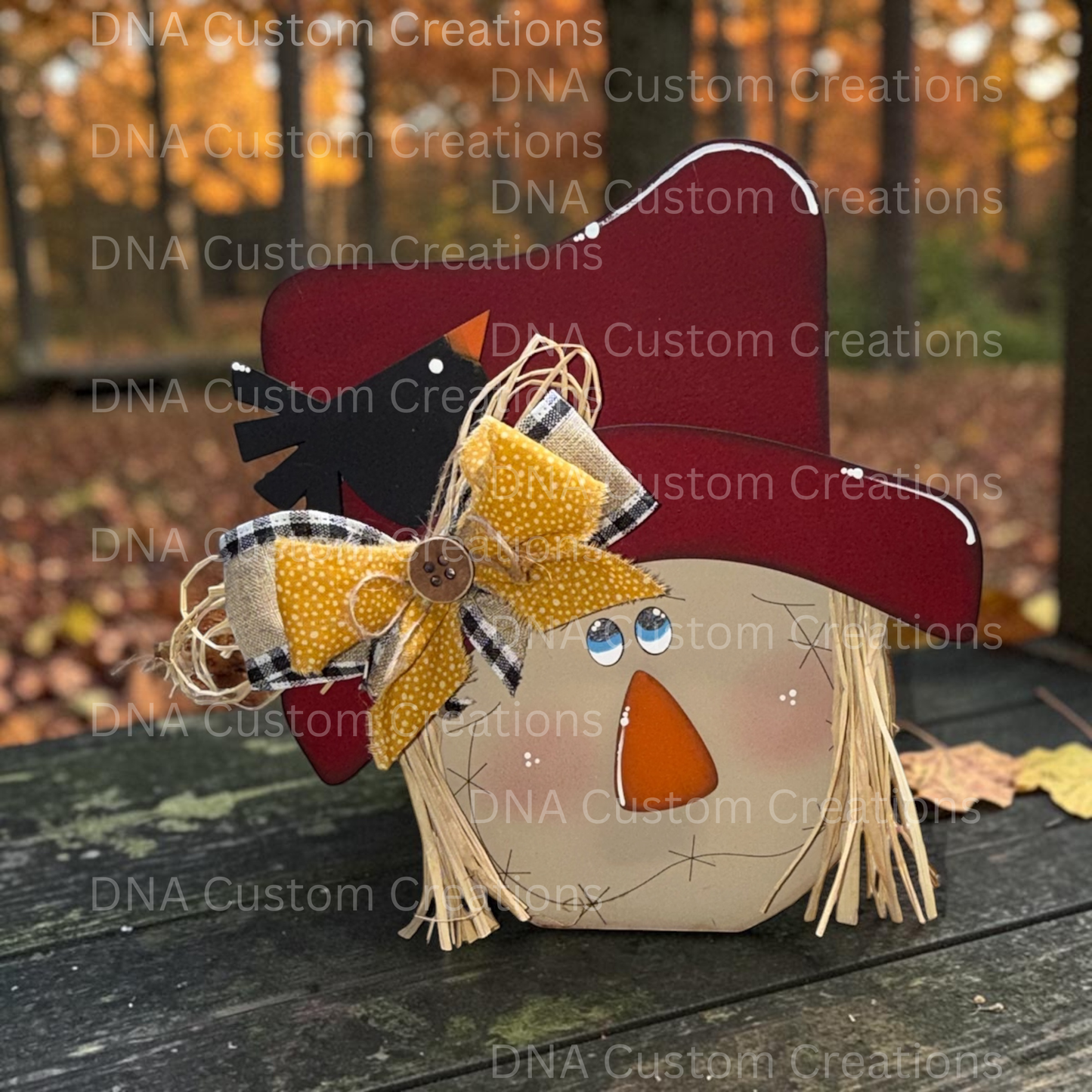 Scarecrow Shelf Sitter with Real Straw Hair