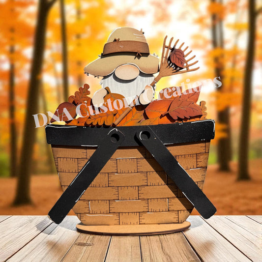 Fall leaves gnome basket add on