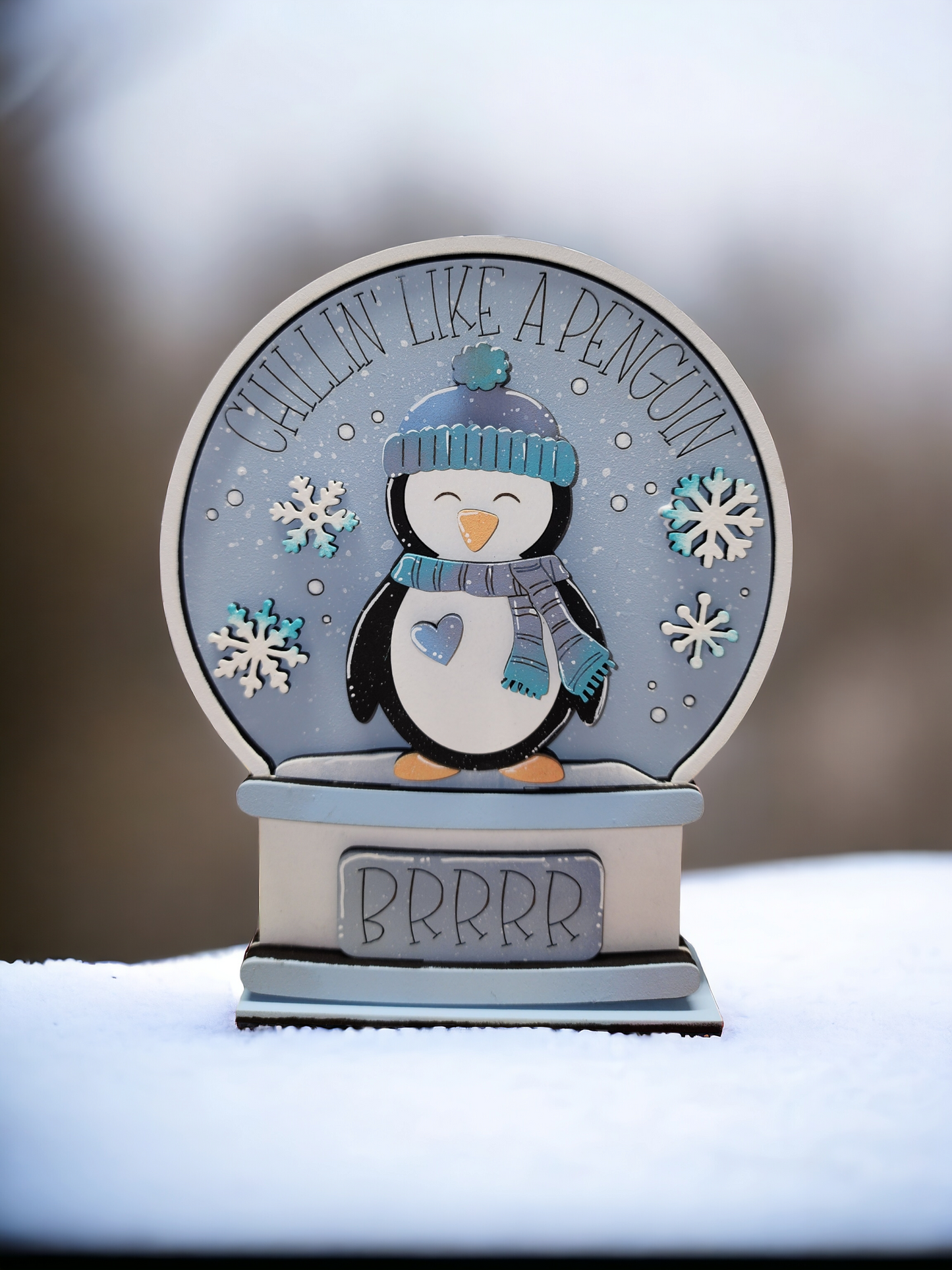 Penguin snow globe insert