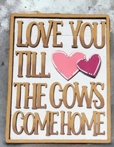 Cow valentines day tiered tray set