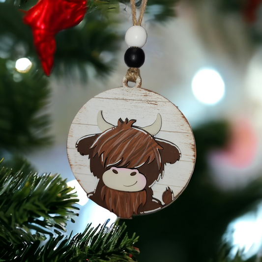 Mooey Christmas Fluffy cow ornament