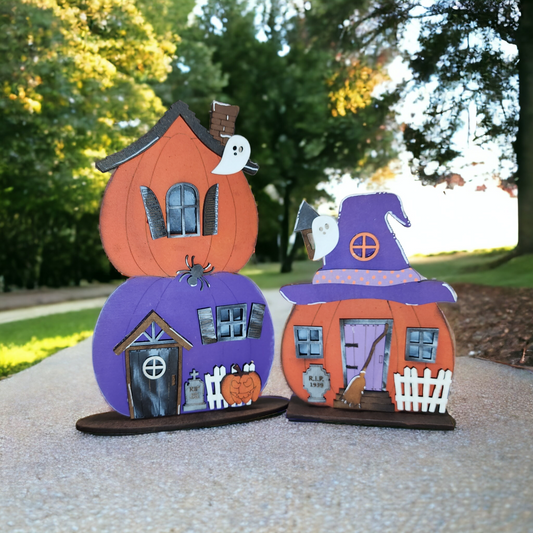 Halloween houses, Halloween decoration, pumpkin decoration