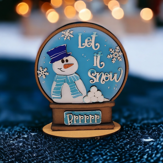 Snowman interchangeable, Let it Snow Interchangeable, Insert for Snowglobe