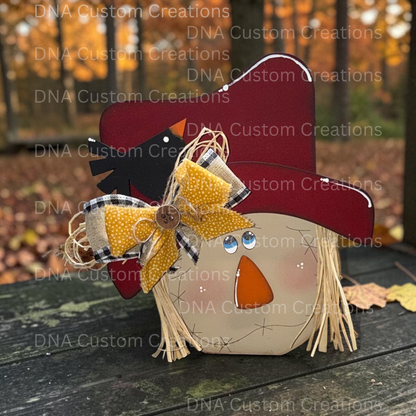 Scarecrow Shelf Sitter with Real Straw Hair