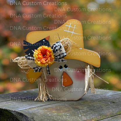 Scarecrow Shelf Sitter with Real Straw Hair