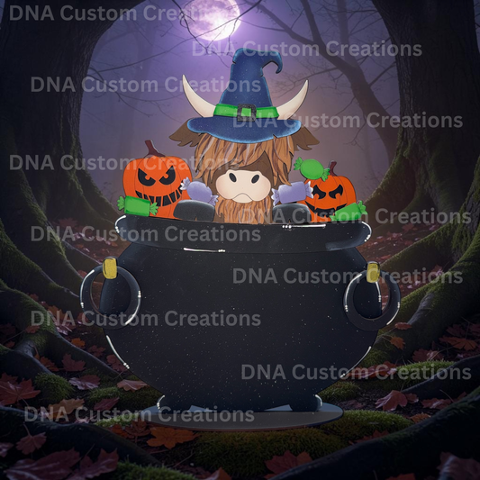 Cow witch Halloween insert